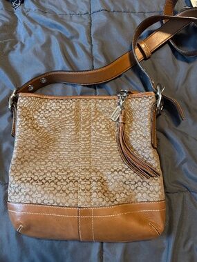 Vintage coach tan monogram purse